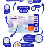 Lorina Belbantlı Hasta Bezi Xlarge 30'Lu 120 Adet