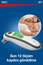Nec A11 Geniş Ekranlı Kulaktan Ve Alından Dijital Temassız Ateş Ölçer - Görsel 5