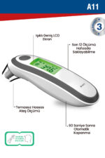 Nec A11 Geniş Ekranlı Kulaktan Ve Alından Dijital Temassız Ateş Ölçer - Görsel 7