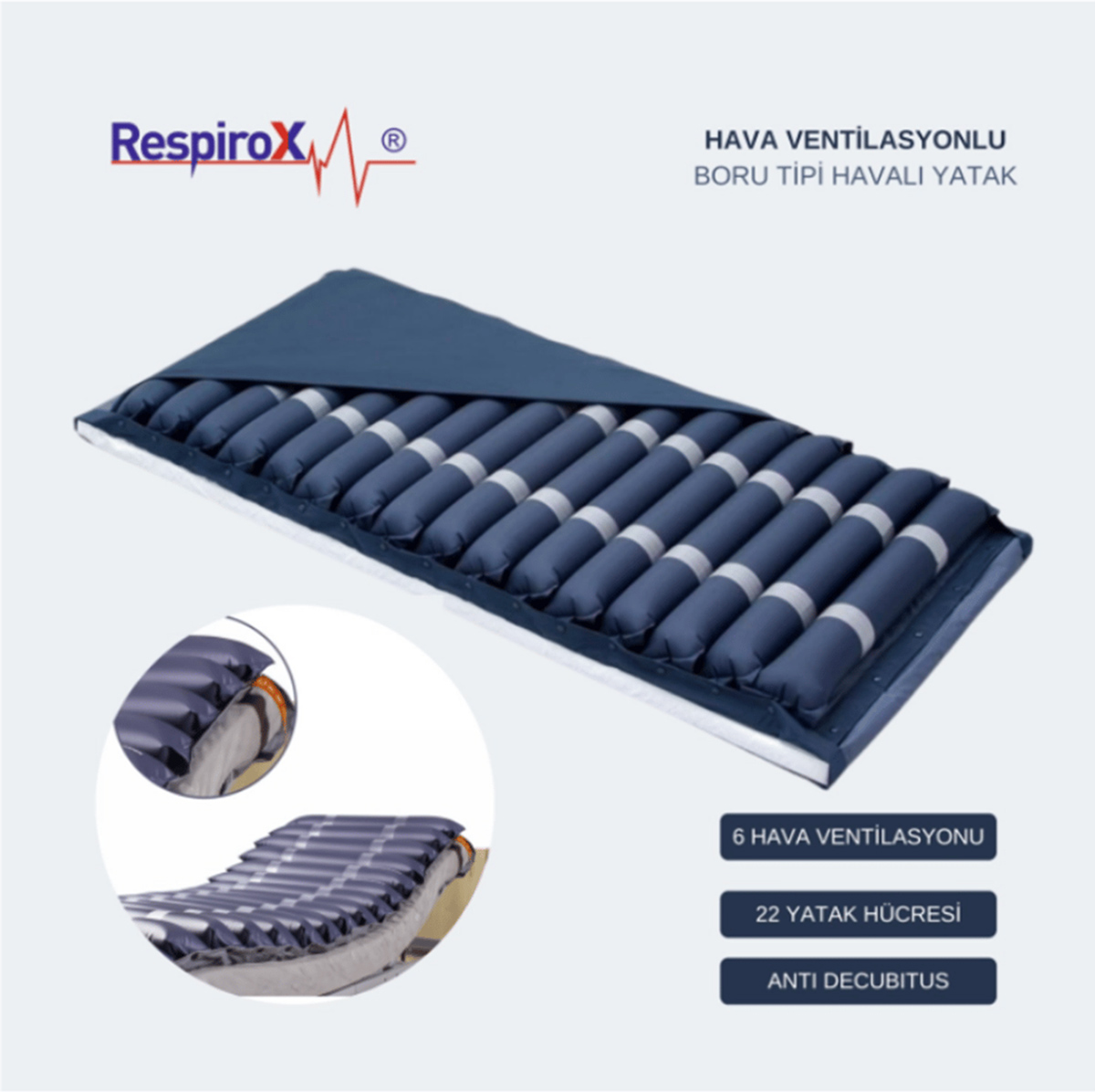 respirox-hava-ventilasyonlu-boru-tipi.jpg Respirox RHB-01 Hava Ventilasyonlu Boru Tipi Havalı Yatak Yara Önleyici - Görsel 1